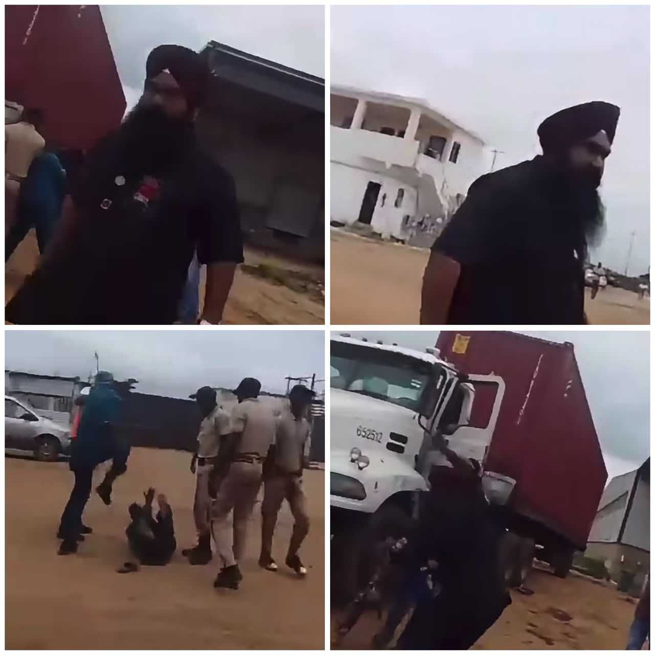 Outrage as video of Indian National ass@ulting two Nigerian truck drivers goes viral